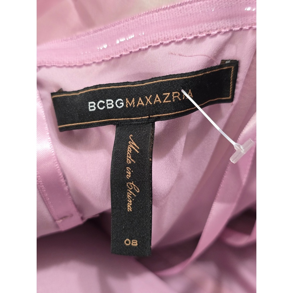 BCBGMAXAZRIA Light Plum Silk Ruffle Strapless Mini Dress SAN6L864 Size 8 - Picture 6 of 13
